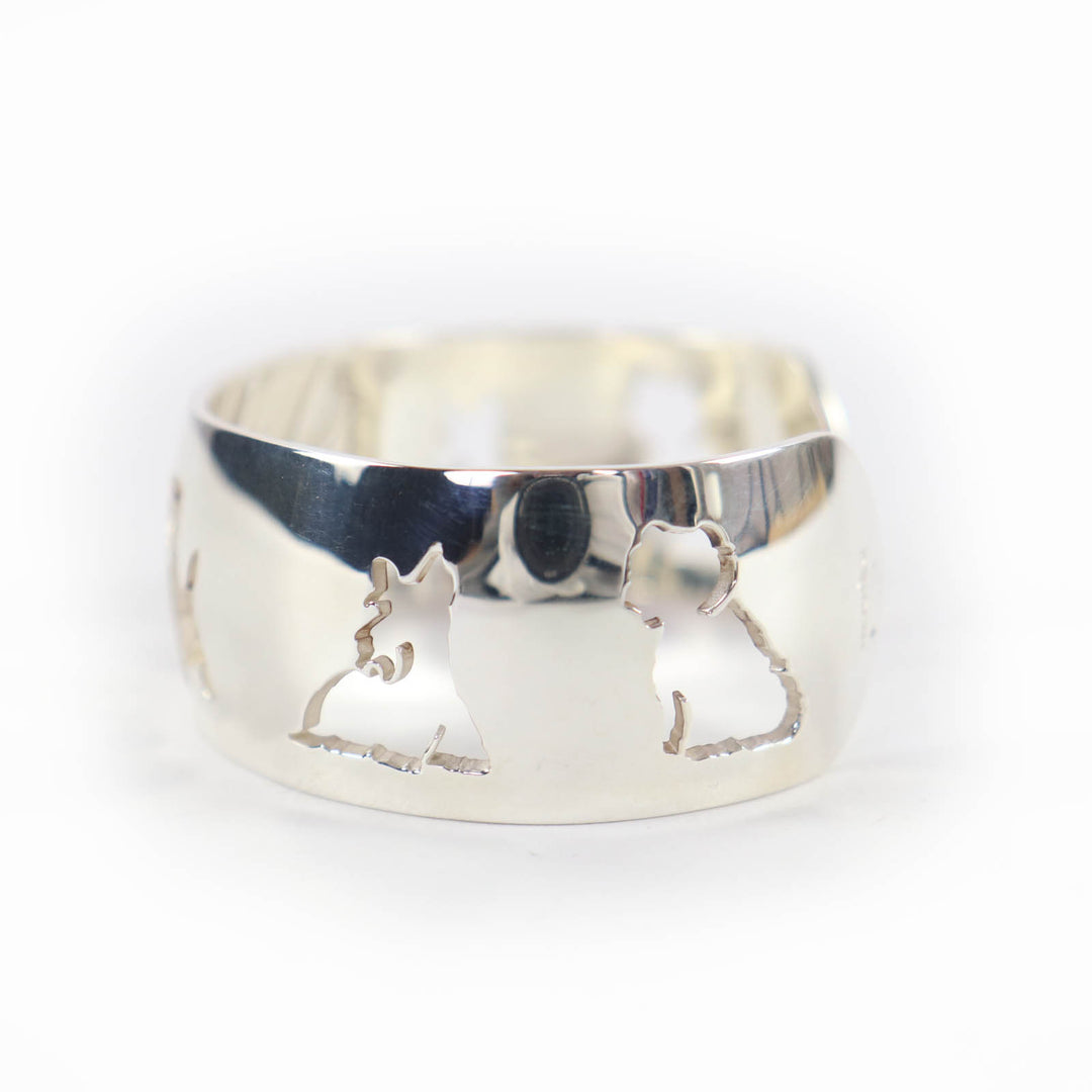 Great HERMES Bangle Dog design accessory bracelet Silver 925 Women