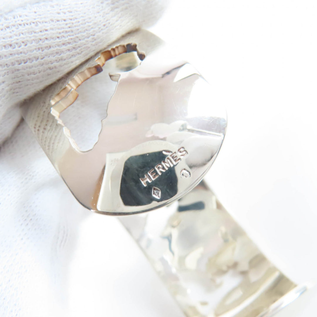 Great HERMES Bangle Dog design accessory bracelet Silver 925 Women