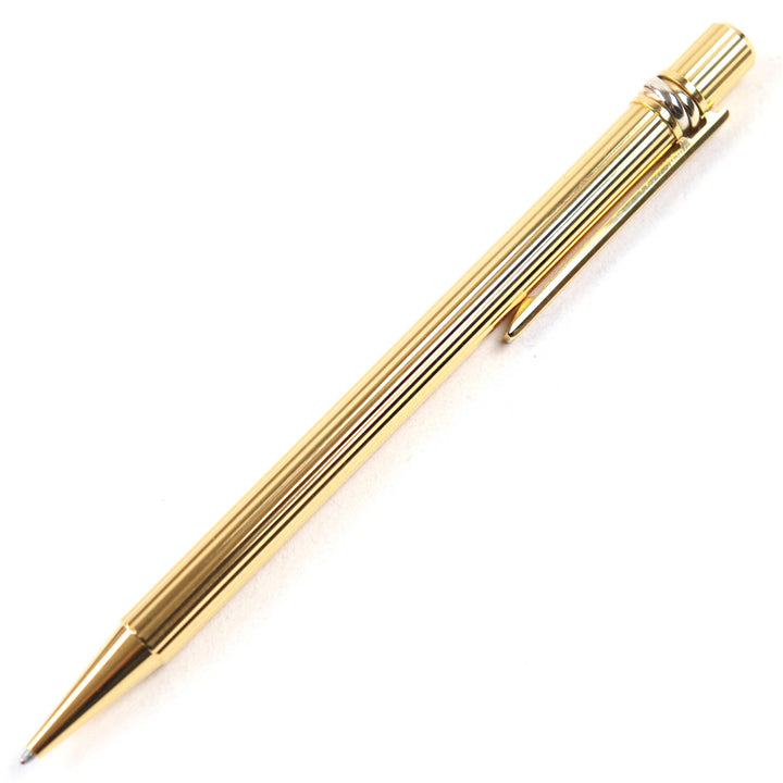 Excellent Cartier Ballpoint pen Trinity Logo engraving twist style blue ink Stripe Pattern