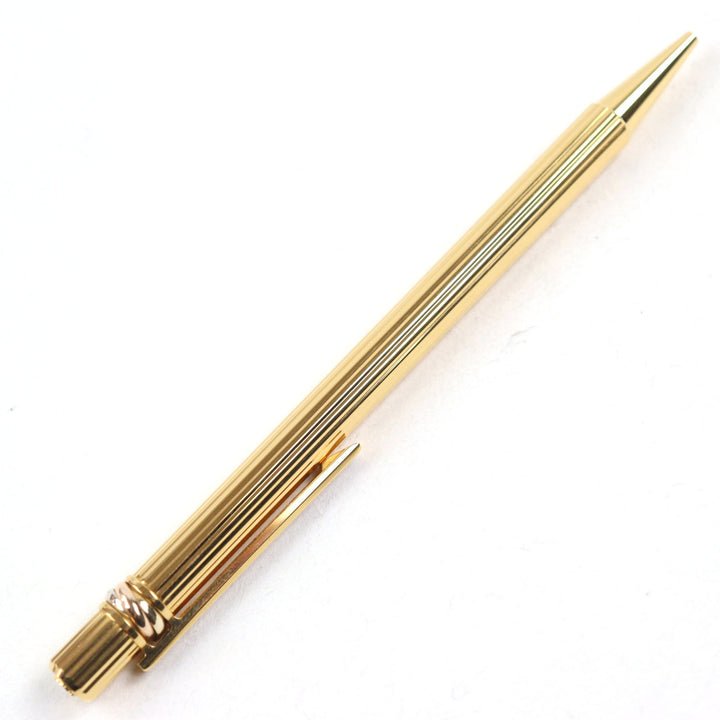Excellent Cartier Ballpoint pen Trinity Logo engraving twist style blue ink Stripe Pattern