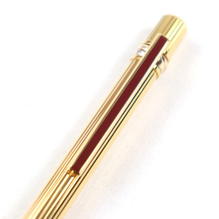 Excellent Cartier Ballpoint pen Trinity Logo engraving twist style blue ink Stripe Pattern