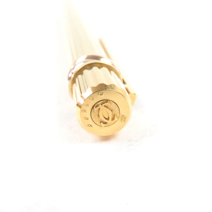 Excellent Cartier Ballpoint pen Trinity Logo engraving twist style blue ink Stripe Pattern