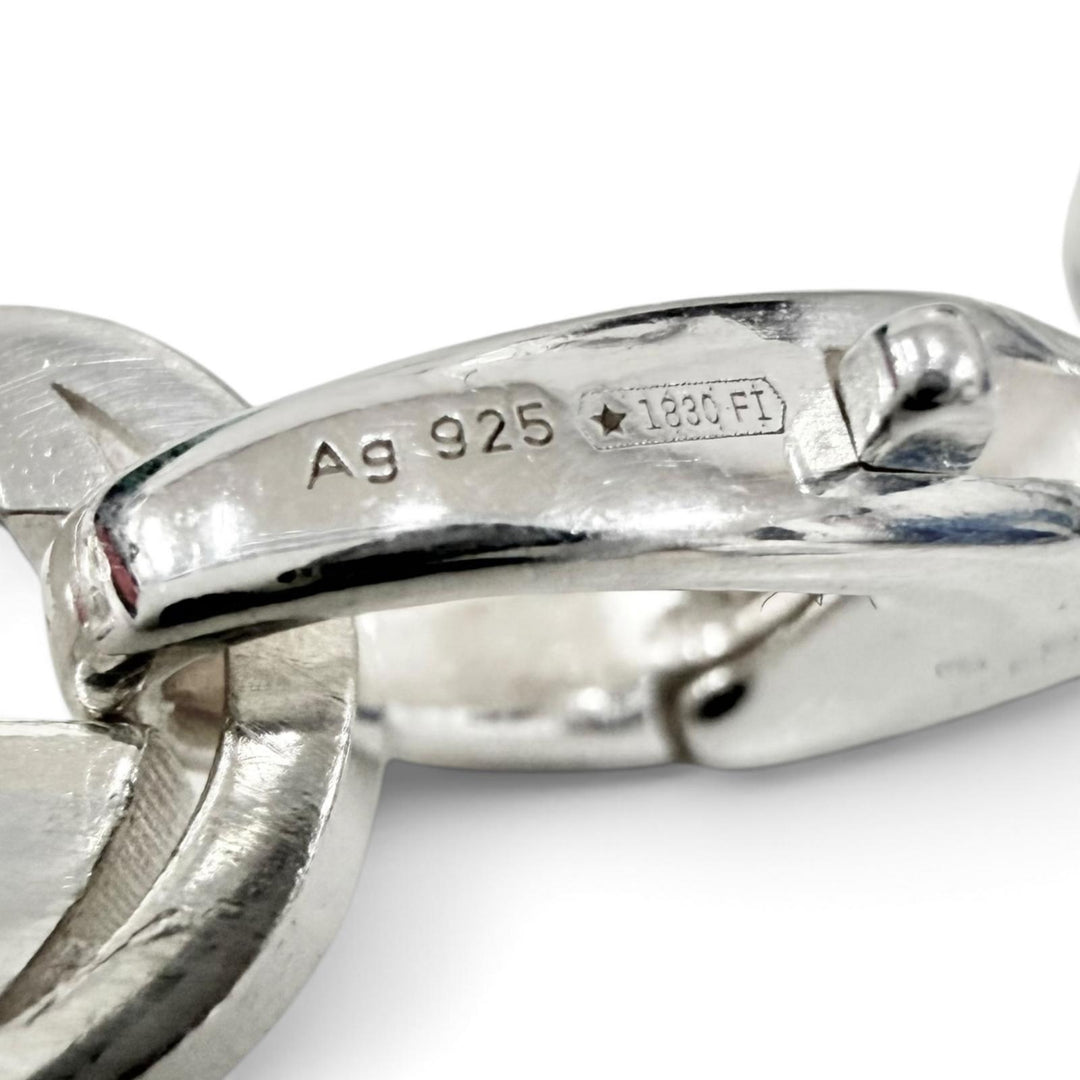 Great GUCCI Necklace Interlocking G Chain Silver AG925 mens 759703