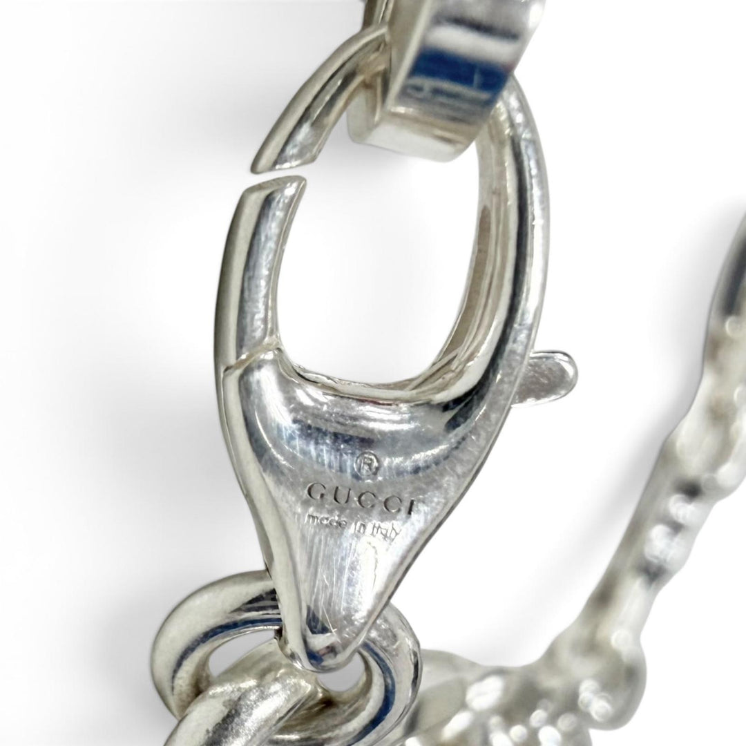 Great GUCCI Necklace Interlocking G Chain Silver AG925 mens 759703