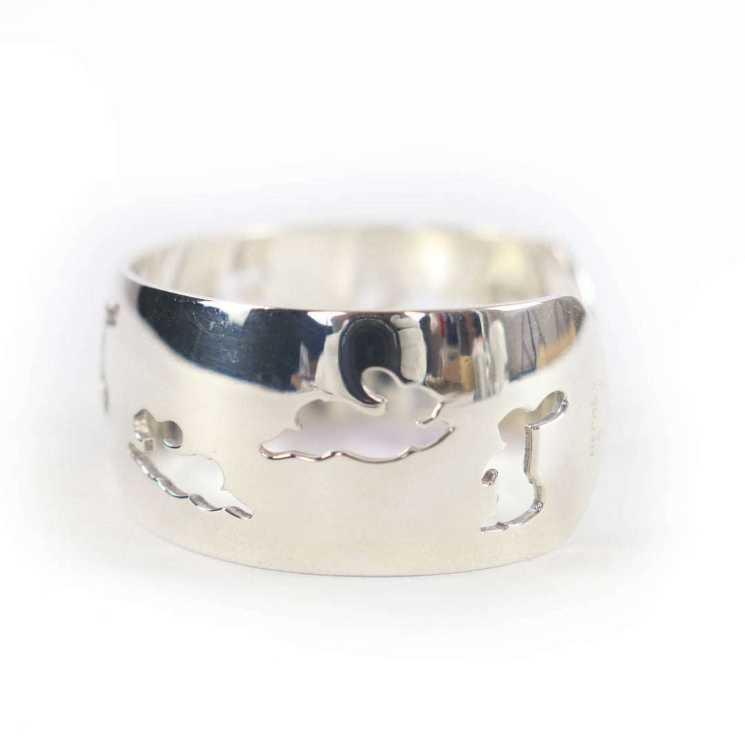 Great HERMES Bangle Rabbit motif accessory bracelet Silver 925 Women