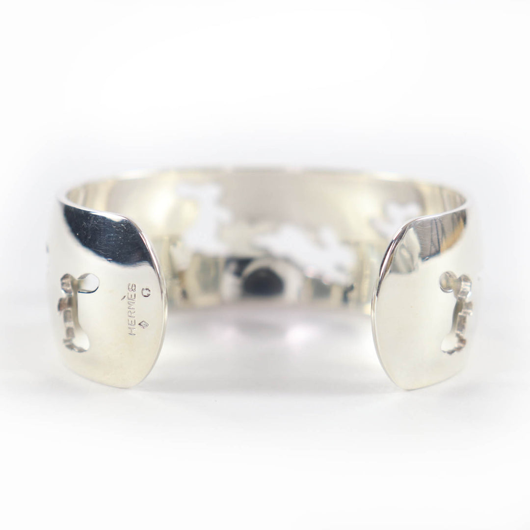 Great HERMES Bangle Rabbit motif accessory bracelet Silver 925 Women