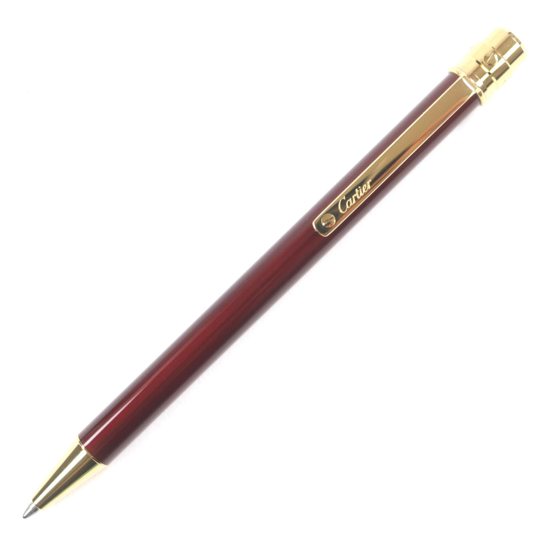 Excellent Cartier Ballpoint pen Santos de Cartier Bordeaux gold mens