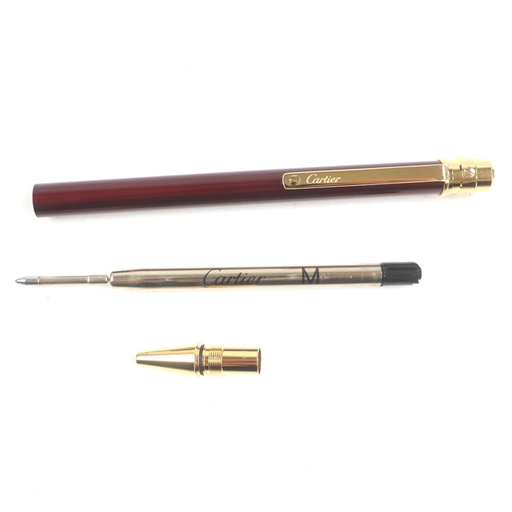 Excellent Cartier Ballpoint pen Santos de Cartier Bordeaux gold mens