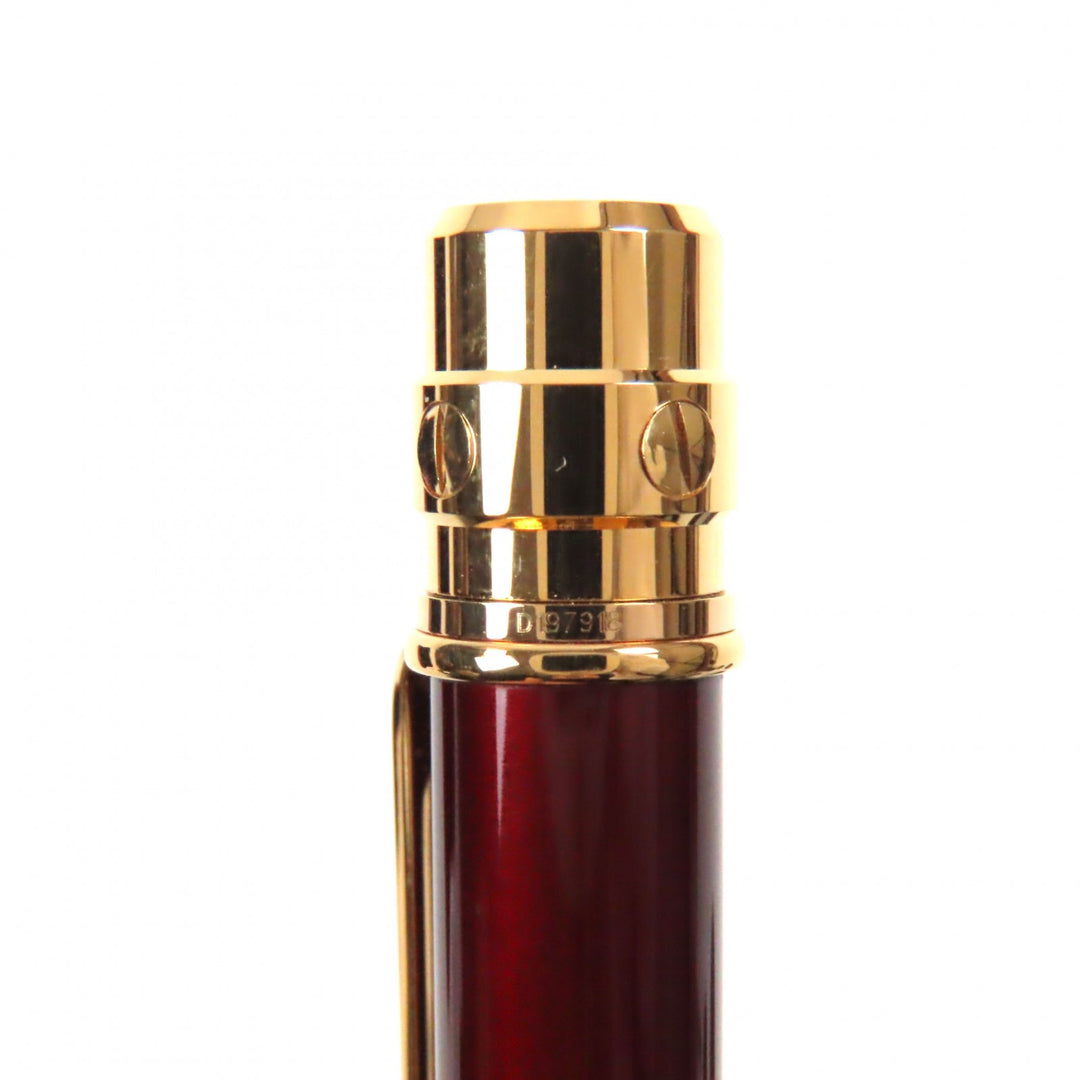 Excellent Cartier Ballpoint pen Santos de Cartier Bordeaux gold mens