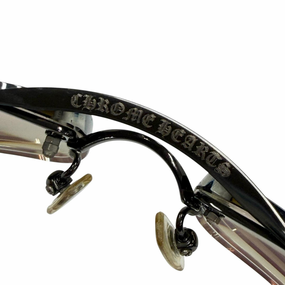 Very Good CHROME HEARTS sunglasses AMPED Cancer metallic leather mens