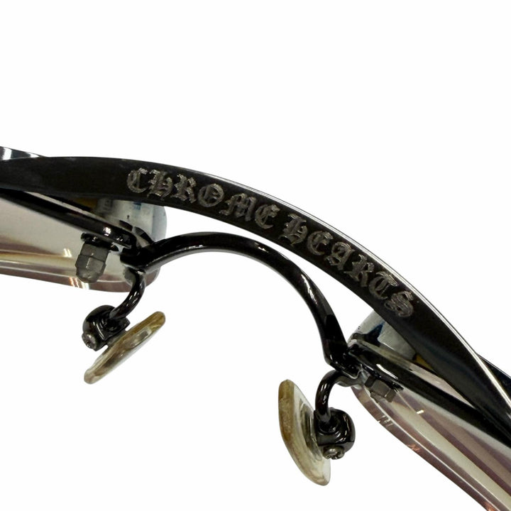 Very Good CHROME HEARTS sunglasses AMPED Cancer metallic leather mens