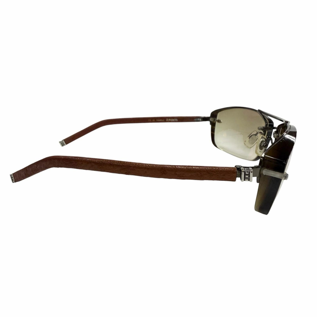 Very Good CHROME HEARTS sunglasses AMPED Cancer metallic leather mens