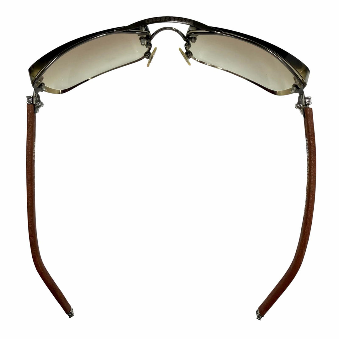 Very Good CHROME HEARTS sunglasses AMPED Cancer metallic leather mens