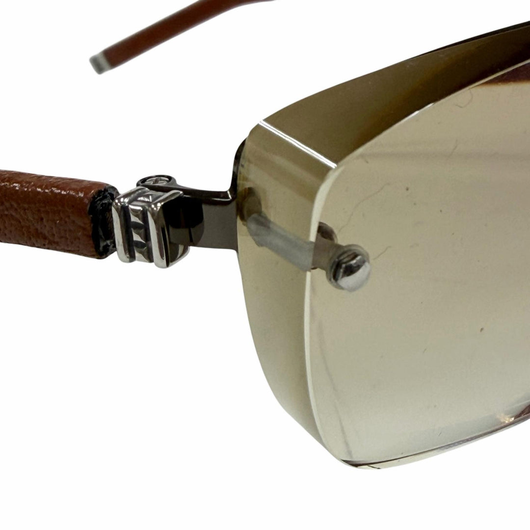 Very Good CHROME HEARTS sunglasses AMPED Cancer metallic leather mens