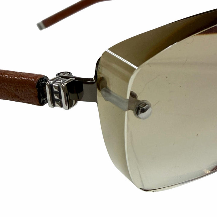 Very Good CHROME HEARTS sunglasses AMPED Cancer metallic leather mens
