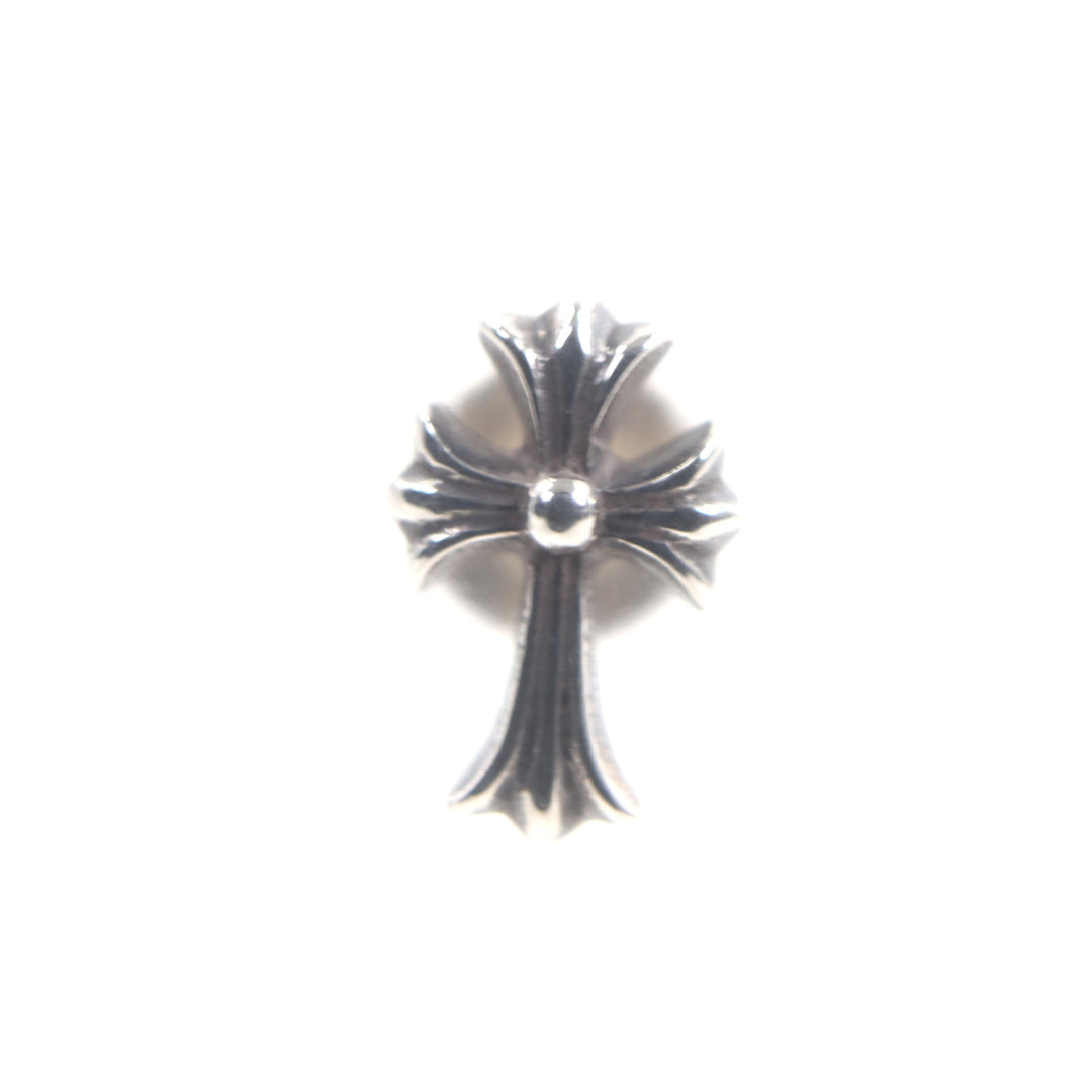 Great CHROME HEARTS Pierce CH cross fat stud Silver 925 mens