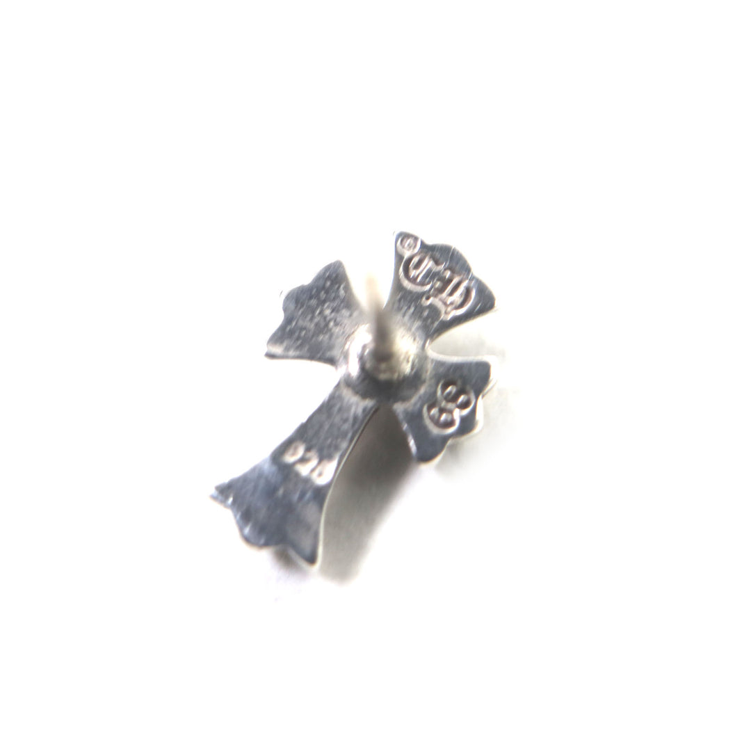 Great CHROME HEARTS Pierce CH cross fat stud Silver 925 mens