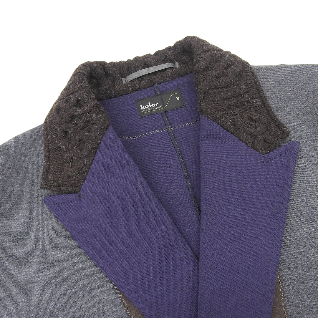 Excellent kolor Jacket Double-breasted cardboard knit with a collar design 3 22WCM-J07201