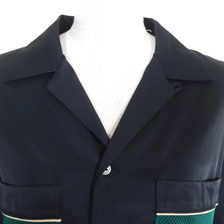 Excellent sawa takai Short sleeve shirt Dark navy Rayon Women S Stainless Steel