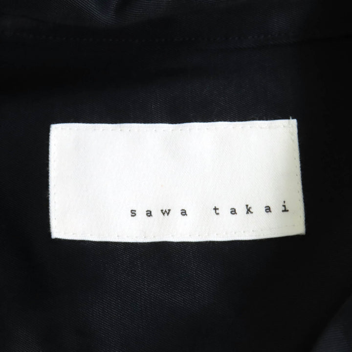 Excellent sawa takai Short sleeve shirt Dark navy Rayon Women S Stainless Steel