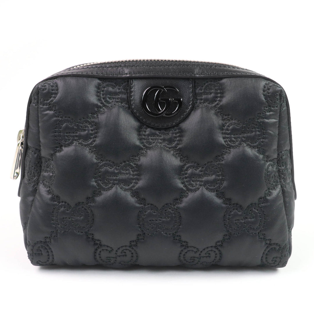 Excellent GUCCI Pouch GG Marmont makeup pouch Black purple Nylon Women 72604