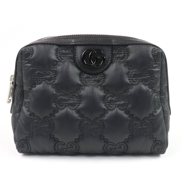 Excellent GUCCI Pouch GG Marmont makeup pouch Black purple Nylon Women 72604