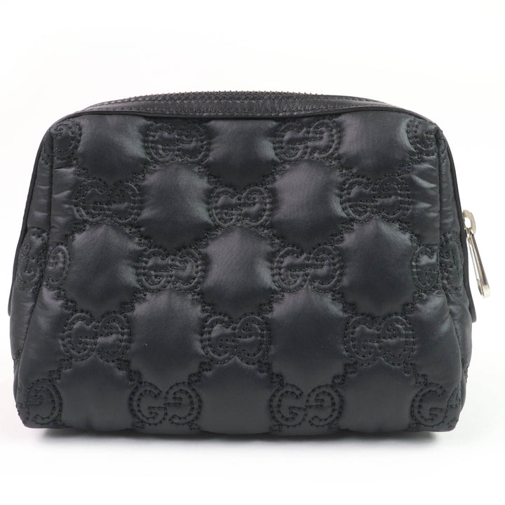 Excellent GUCCI Pouch GG Marmont makeup pouch Black purple Nylon Women 72604
