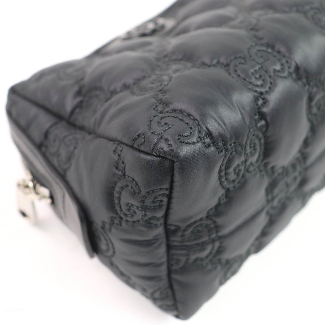 Excellent GUCCI Pouch GG Marmont makeup pouch Black purple Nylon Women 72604