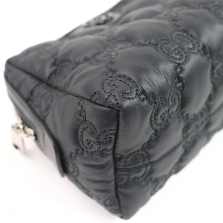 Excellent GUCCI Pouch GG Marmont makeup pouch Black purple Nylon Women 72604