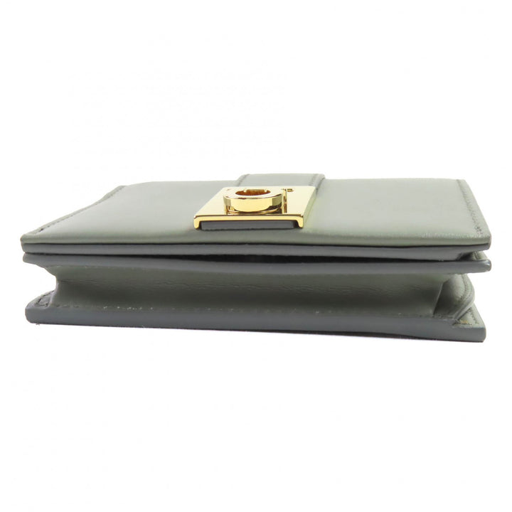 Excellent FERRAGAMO Bifold Wallet Ash gray leather Women 0775288