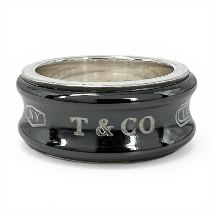 Great TIFFANY&Co. Ring 1837 Narrow black 925 Women