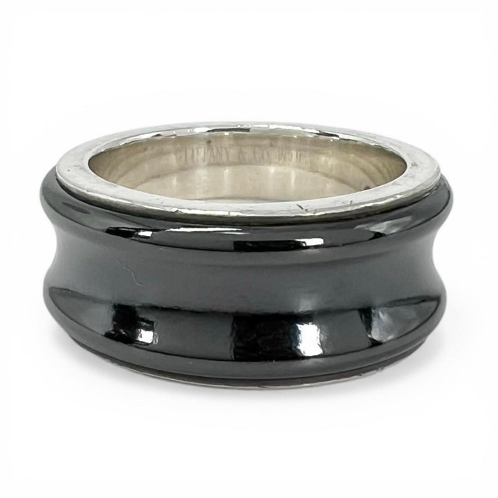 Great TIFFANY&Co. Ring 1837 Narrow black 925 Women