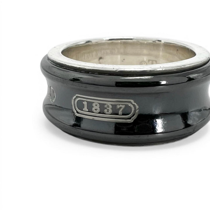 Great TIFFANY&Co. Ring 1837 Narrow black 925 Women
