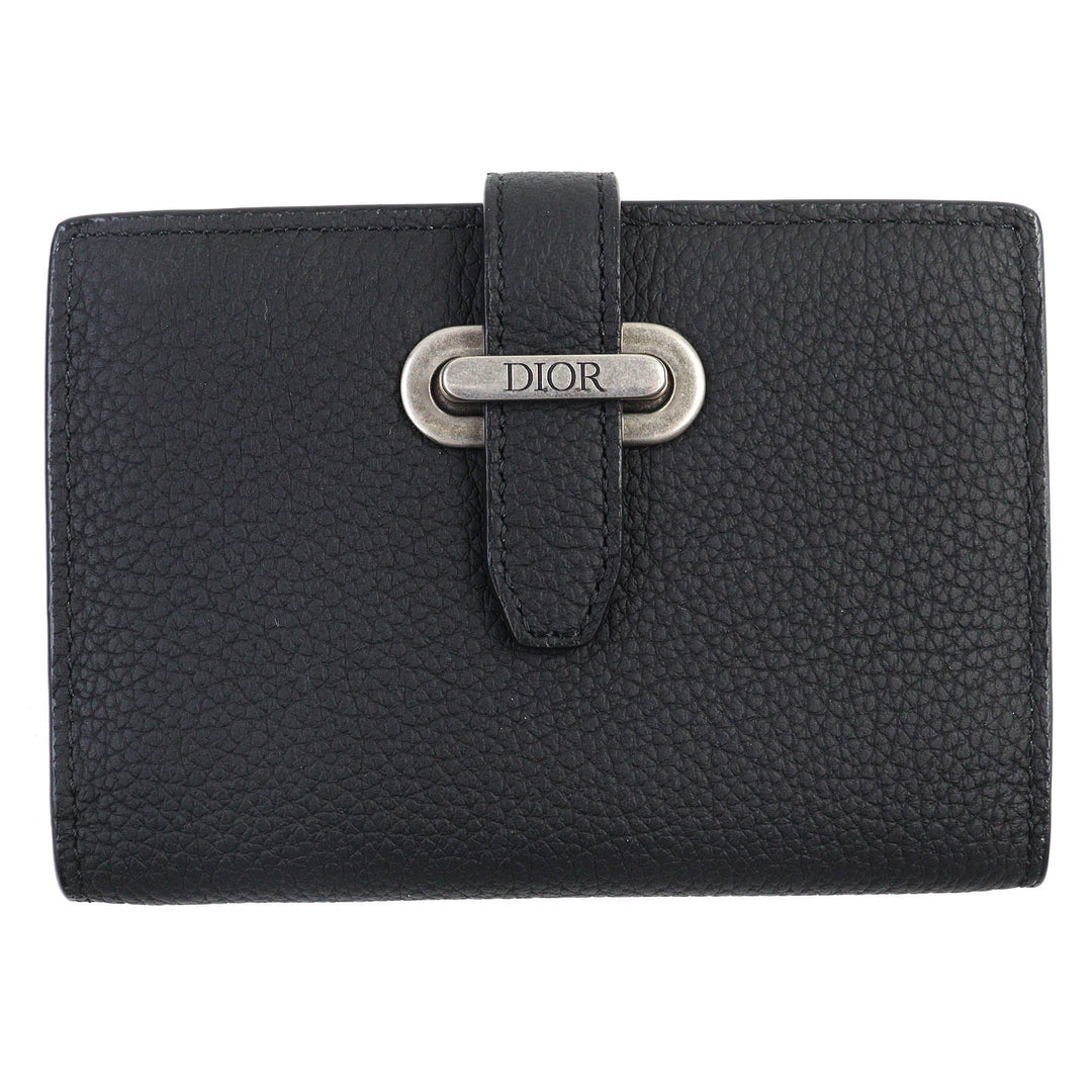 Excellent DIOR Dior Normandie Card Case Logo Leather Card Holder black mens 2LLCH187KEN