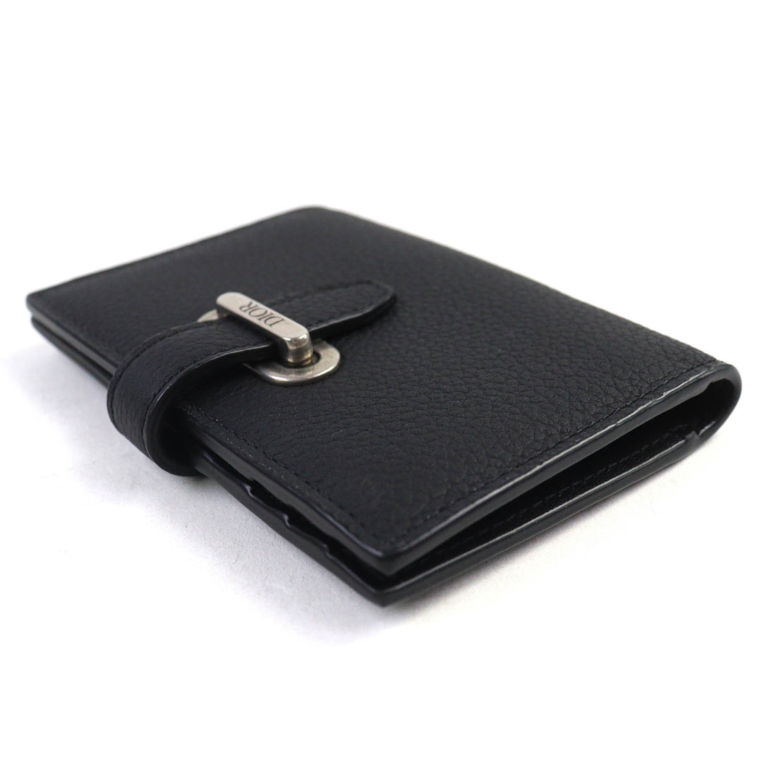 Excellent DIOR Dior Normandie Card Case Logo Leather Card Holder black mens 2LLCH187KEN