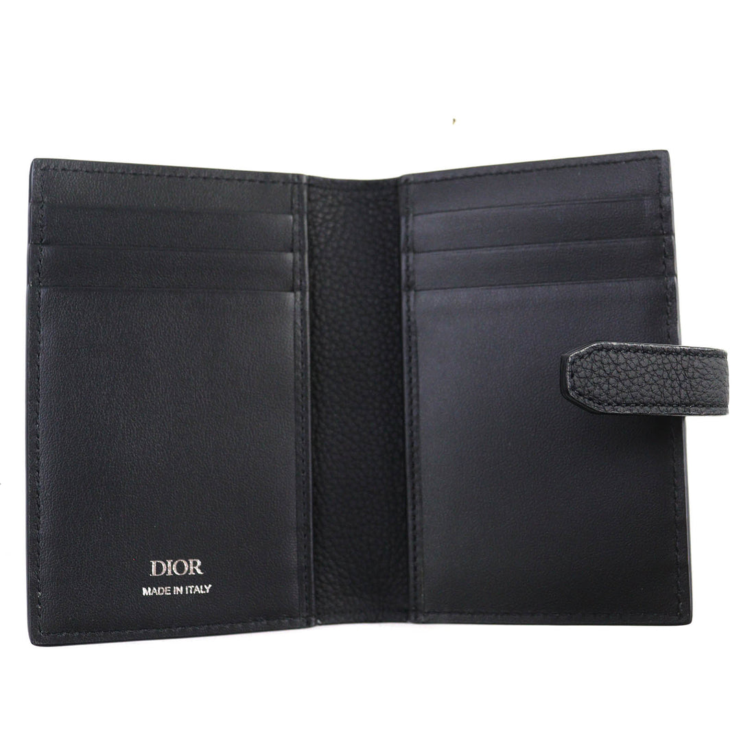 Excellent DIOR Dior Normandie Card Case Logo Leather Card Holder black mens 2LLCH187KEN