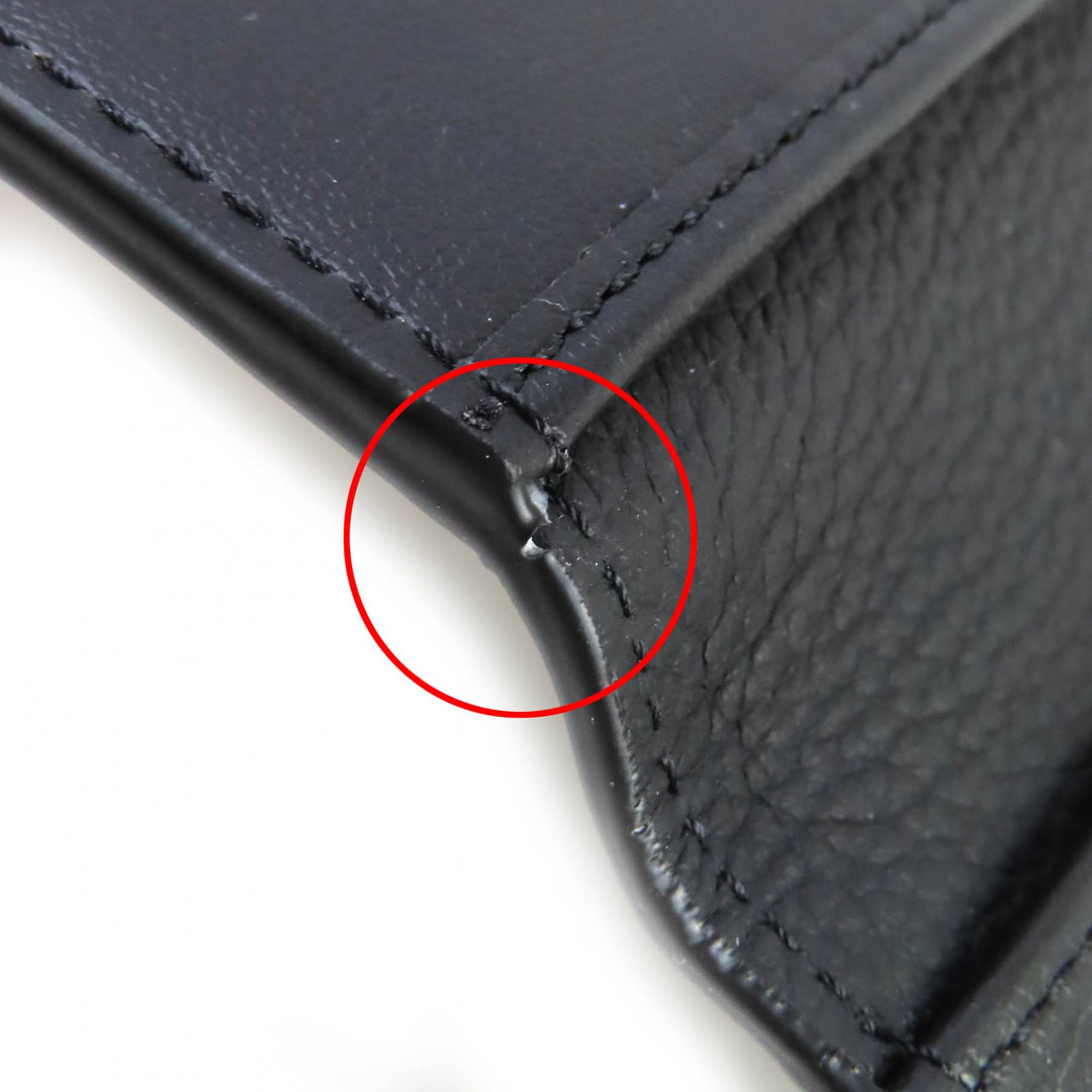 Excellent DIOR Dior Normandie Card Case Logo Leather Card Holder black mens 2LLCH187KEN