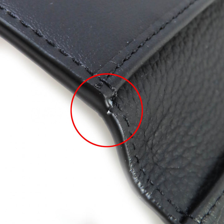 Excellent DIOR Dior Normandie Card Case Logo Leather Card Holder black mens 2LLCH187KEN