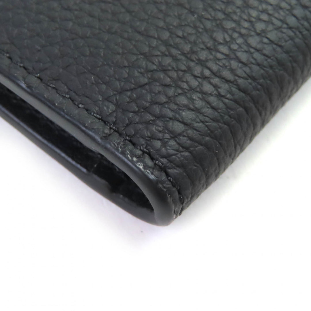 Excellent DIOR Dior Normandie Card Case Logo Leather Card Holder black mens 2LLCH187KEN