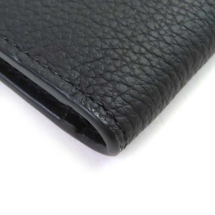 Excellent DIOR Dior Normandie Card Case Logo Leather Card Holder black mens 2LLCH187KEN