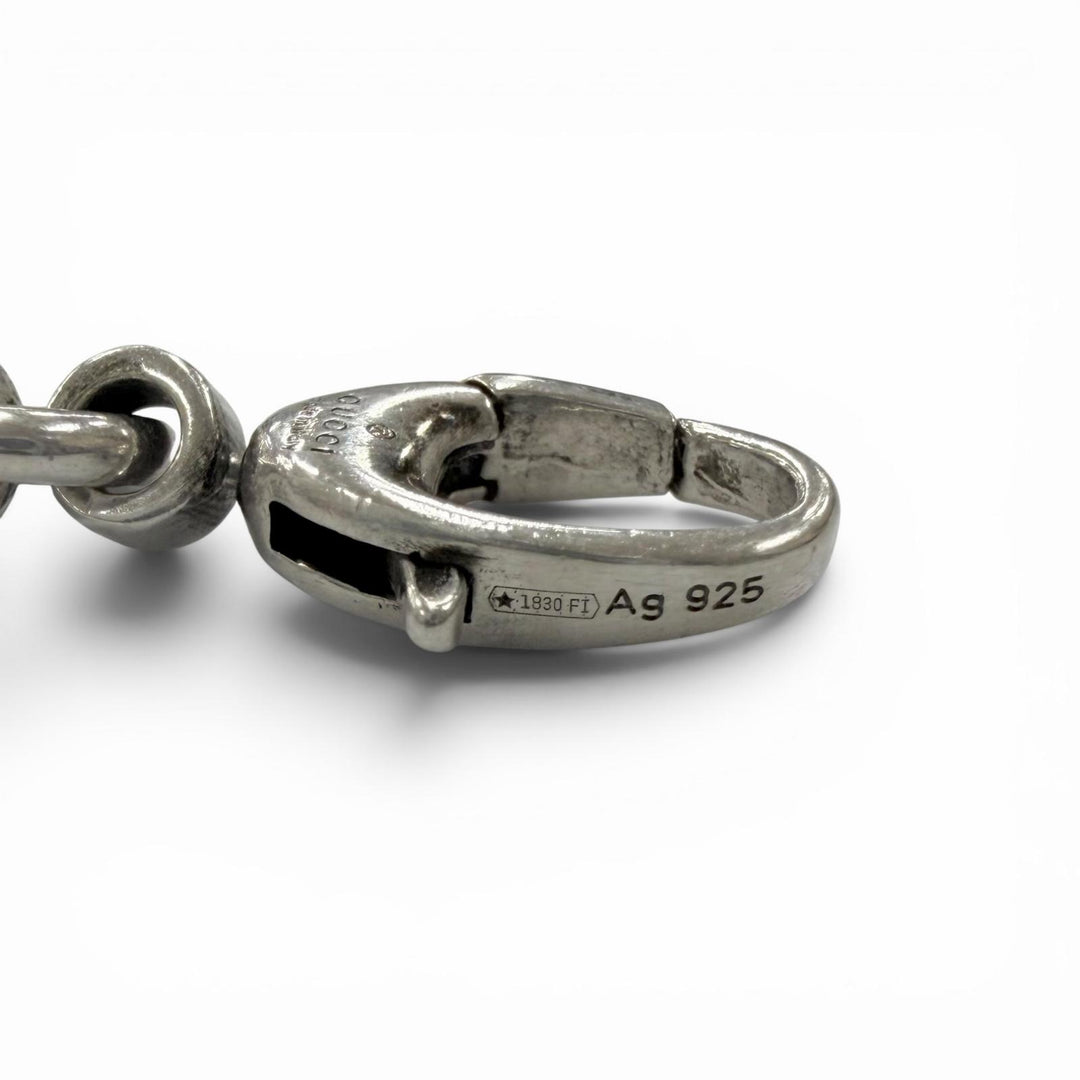 Great GUCCI Necklace Interlocking G Chain Silver AG925 mens 616941