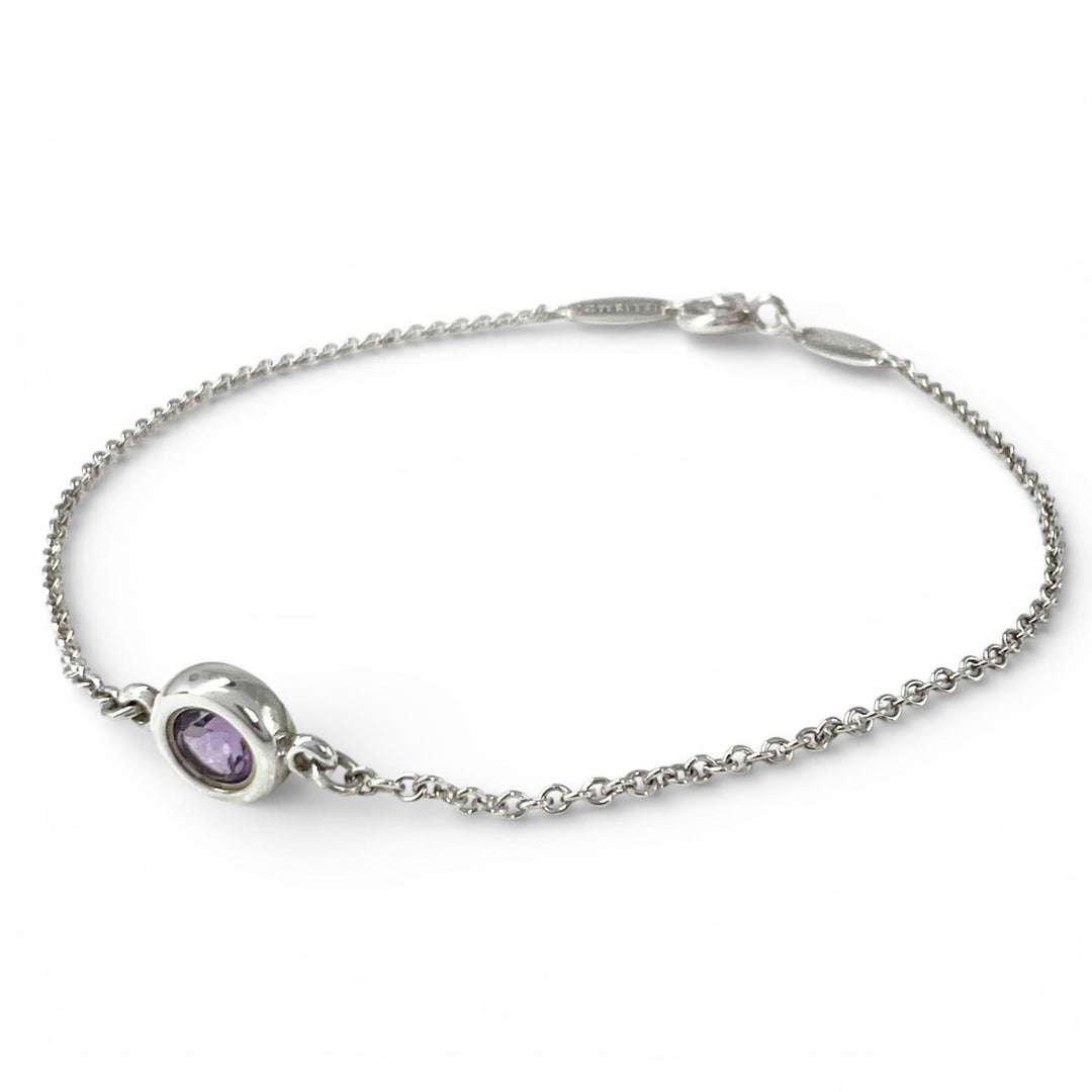 Great TIFFANY&Co. bracelet Elsa Peretti Amethyst Color by the Yard Silver SV925