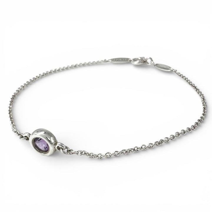 Great TIFFANY&Co. bracelet Elsa Peretti Amethyst Color by the Yard Silver SV925