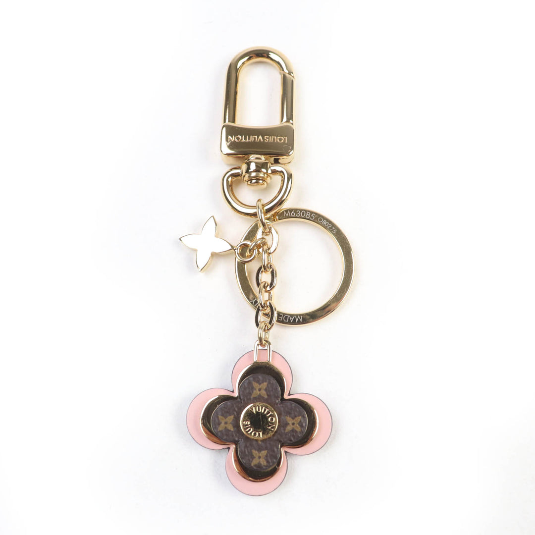 Excellent LOUIS VUITTON key ring Blooming Flower BB Keychain Pink brown M63085