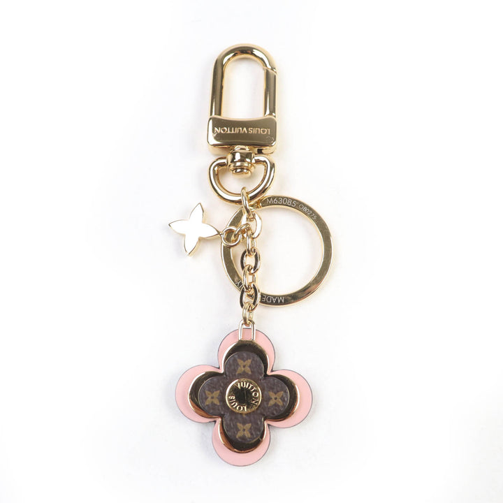 Excellent LOUIS VUITTON key ring Blooming Flower BB Keychain Pink brown M63085