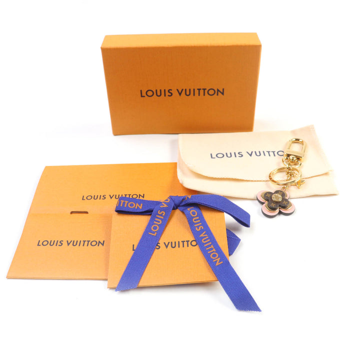 Excellent LOUIS VUITTON key ring Blooming Flower BB Keychain Pink brown M63085