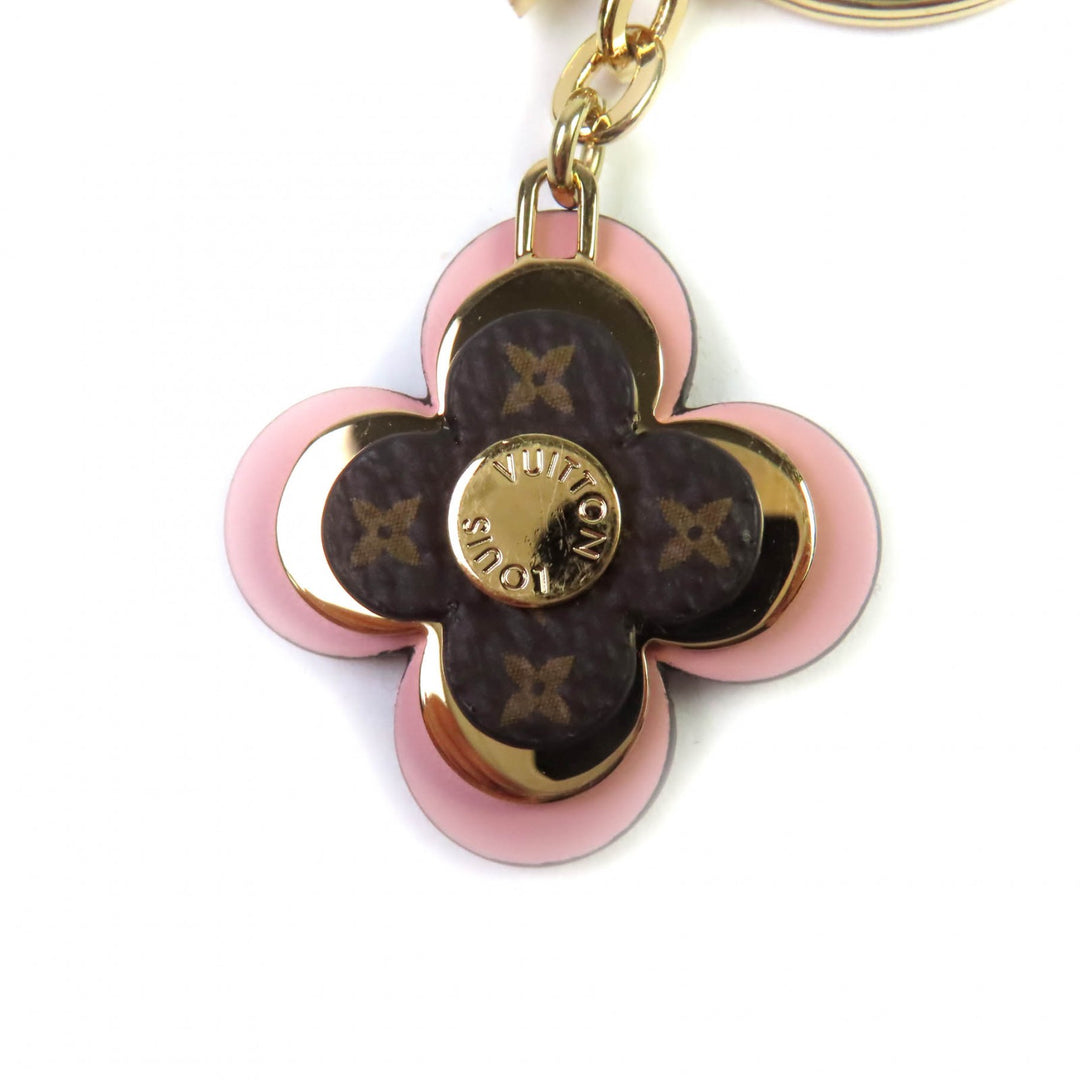 Excellent LOUIS VUITTON key ring Blooming Flower BB Keychain Pink brown M63085