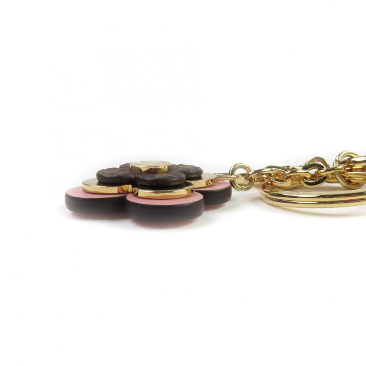 Excellent LOUIS VUITTON key ring Blooming Flower BB Keychain Pink brown M63085