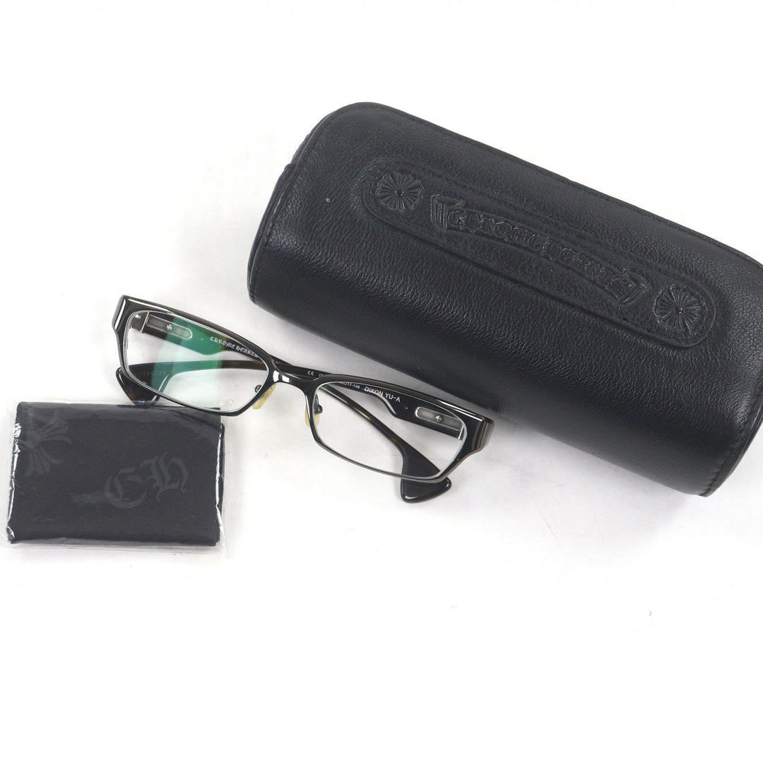 Great CHROME HEARTS Glasses DIXON YU-A CH cross Cancer metallic