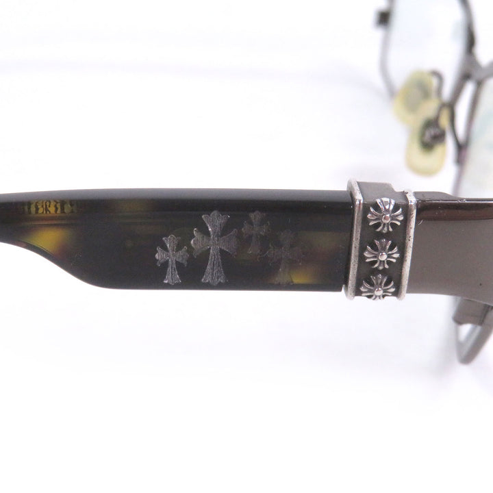 Great CHROME HEARTS Glasses DIXON YU-A CH cross Cancer metallic